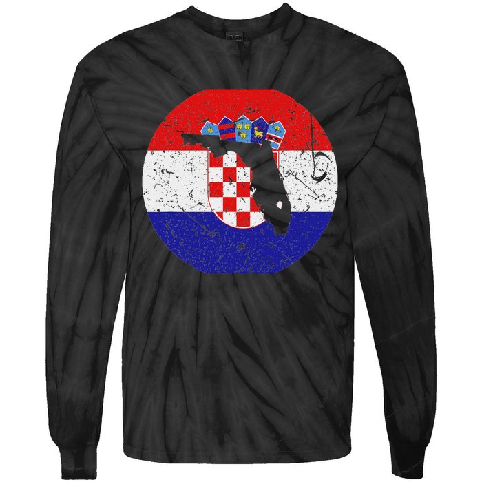 Proud Floridian Croatian From Florida Croatia Home Pride Tie-Dye Long Sleeve Shirt