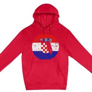 Proud Floridian Croatian From Florida Croatia Home Pride Premium Pullover Hoodie