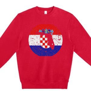 Proud Floridian Croatian From Florida Croatia Home Pride Premium Crewneck Sweatshirt