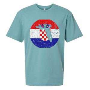 Proud Floridian Croatian From Florida Croatia Home Pride Sueded Cloud Jersey T-Shirt