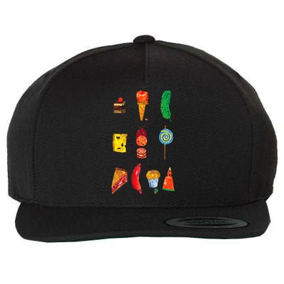 Party Food Caterpillar Wool Snapback Cap