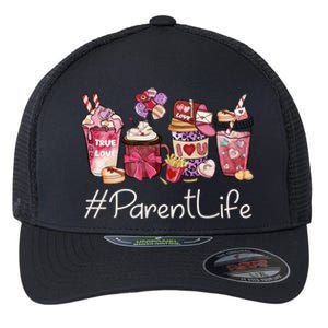 Parent Funny Coffee Hearts Happy Valentines Day Great Gift Flexfit Unipanel Trucker Cap