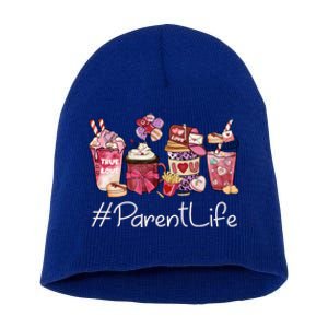 Parent Funny Coffee Hearts Happy Valentines Day Great Gift Short Acrylic Beanie