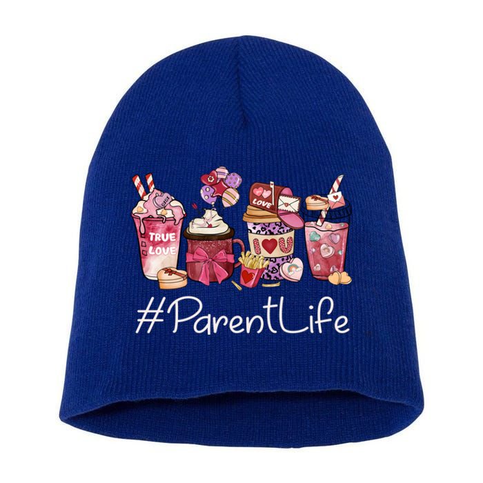 Parent Funny Coffee Hearts Happy Valentines Day Great Gift Short Acrylic Beanie