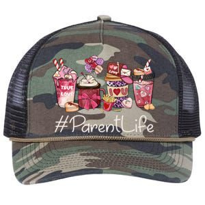 Parent Funny Coffee Hearts Happy Valentines Day Great Gift Retro Rope Trucker Hat Cap