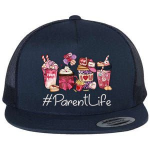 Parent Funny Coffee Hearts Happy Valentines Day Great Gift Flat Bill Trucker Hat