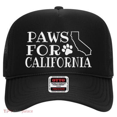 Paws For California High Crown Mesh Back Trucker Hat