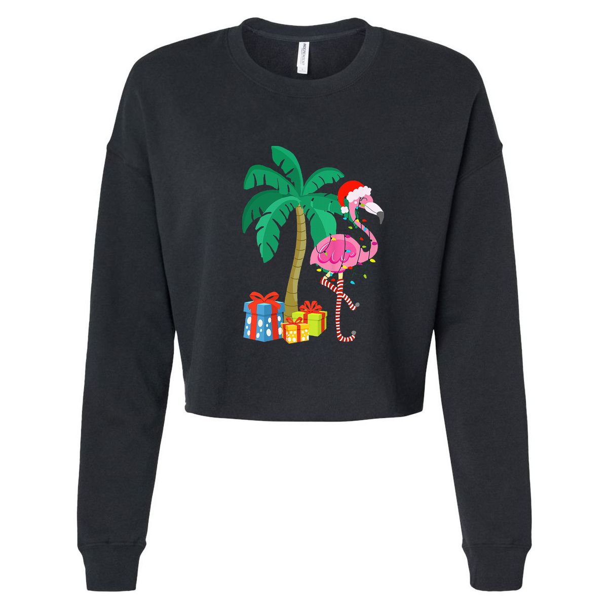 Pink Flamingo Christmas Palm Tree Tropical Xmas Funny 16 in Basic Backpack