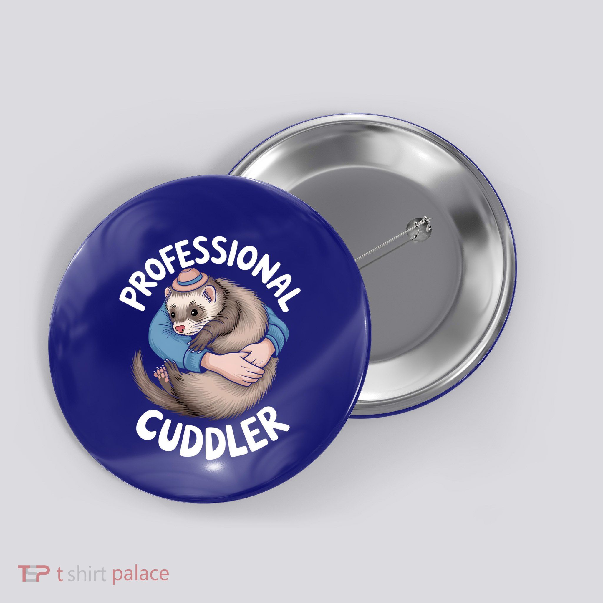 Professional Ferret Cuddler Cute Gift Ferrets Lover Button