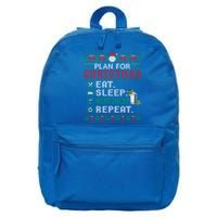 Plan For Christmas Eat Sleep Mint Julep Repeat Cocktail Gift 16 in Basic Backpack