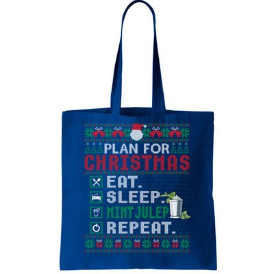 Plan For Christmas Eat Sleep Mint Julep Repeat Cocktail Gift Tote Bag