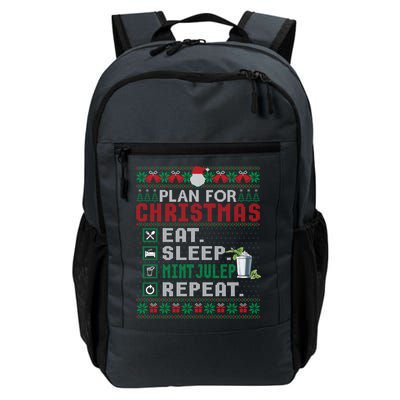 Plan For Christmas Eat Sleep Mint Julep Repeat Cocktail Gift Daily Commute Backpack