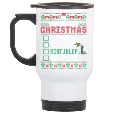 Plan For Christmas Eat Sleep Mint Julep Repeat Cocktail Gift Stainless Steel Travel Mug