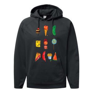 Party Food Caterpillar Performance Fleece Hoodie