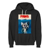 Paws Funny Cat Parody Cat Lover Gift Kitten Shark Mouse Meow Garment-Dyed Fleece Hoodie