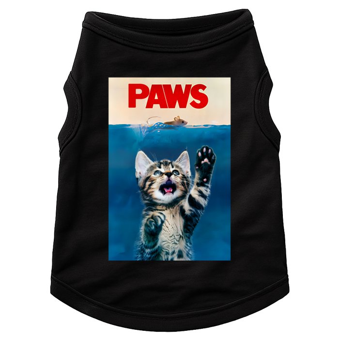 Paws Funny Cat Parody Cat Lover Gift Kitten Shark Mouse Meow Doggie Tank
