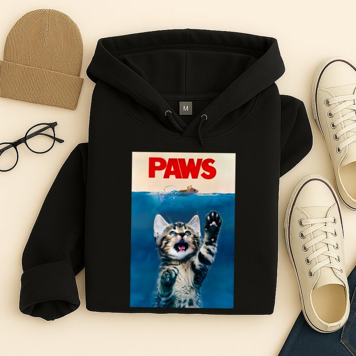 Paws Funny Cat Parody Cat Lover Gift Kitten Shark Mouse Meow Hoodie