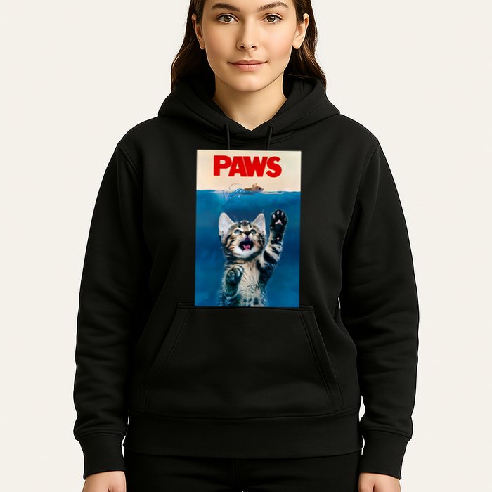Paws Funny Cat Parody Cat Lover Gift Kitten Shark Mouse Meow Hoodie