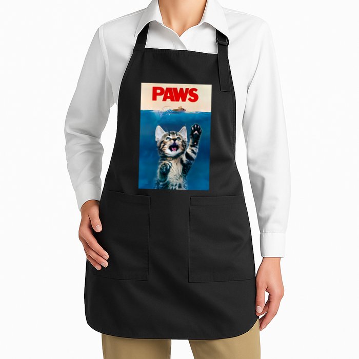 Paws Funny Cat Parody Cat Lover Gift Kitten Shark Mouse Meow Apron