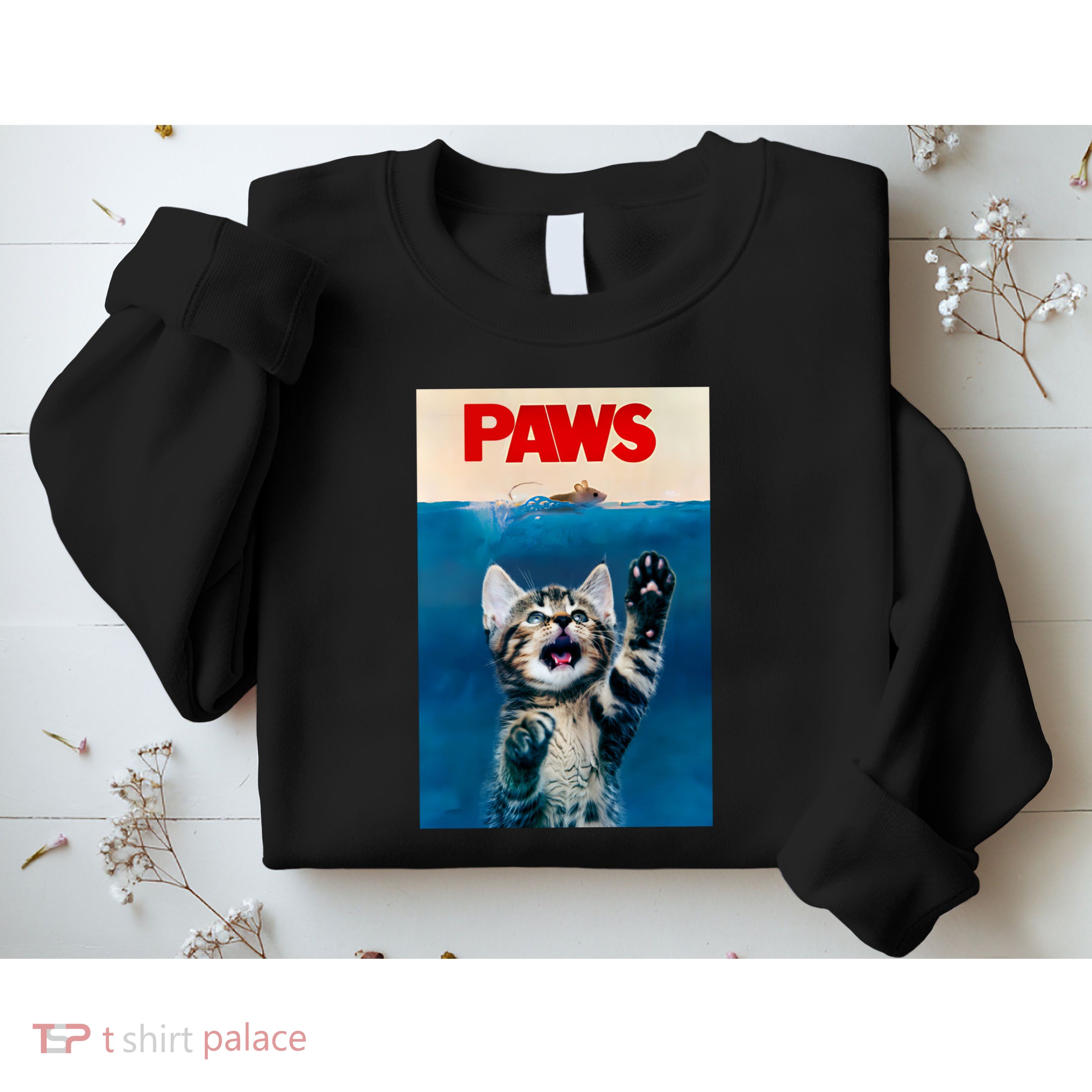 Paws Funny Cat Parody Cat Lover Gift Kitten Shark Mouse Meow Sweatshirt