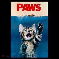 Paws Funny Cat Parody Cat Lover Gift Kitten Shark Mouse Meow T-Shirt