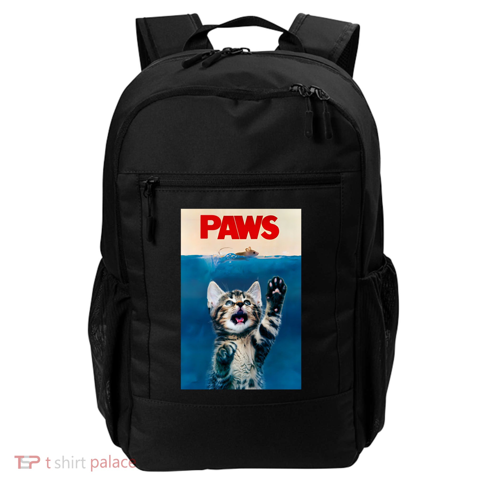 Paws Funny Cat Parody Cat Lover Gift Kitten Shark Mouse Meow Backpack