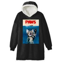 Paws Funny Cat Parody Cat Lover Gift Kitten Shark Mouse Meow Hooded Wearable Blanket