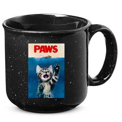 Paws Funny Cat Parody Cat Lover Gift Kitten Shark Mouse Meow 15oz Campfire Ceramic Mug