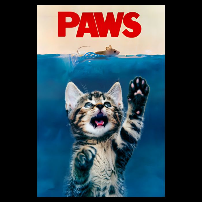 Paws Funny Cat Parody Cat Lover Gift Kitten Shark Mouse Meow Drawstring Bag