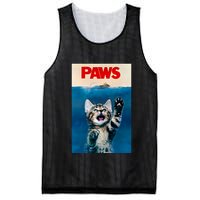 Paws Funny Cat Parody Cat Lover Gift Kitten Shark Mouse Meow Mesh Reversible Basketball Jersey Tank