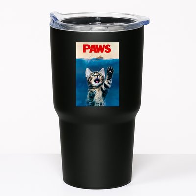Paws Funny Cat Parody Cat Lover Gift Kitten Shark Mouse Meow Tumbler