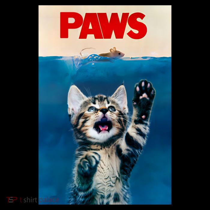 Paws Funny Cat Parody Cat Lover Gift Kitten Shark Mouse Meow Premium T-Shirt