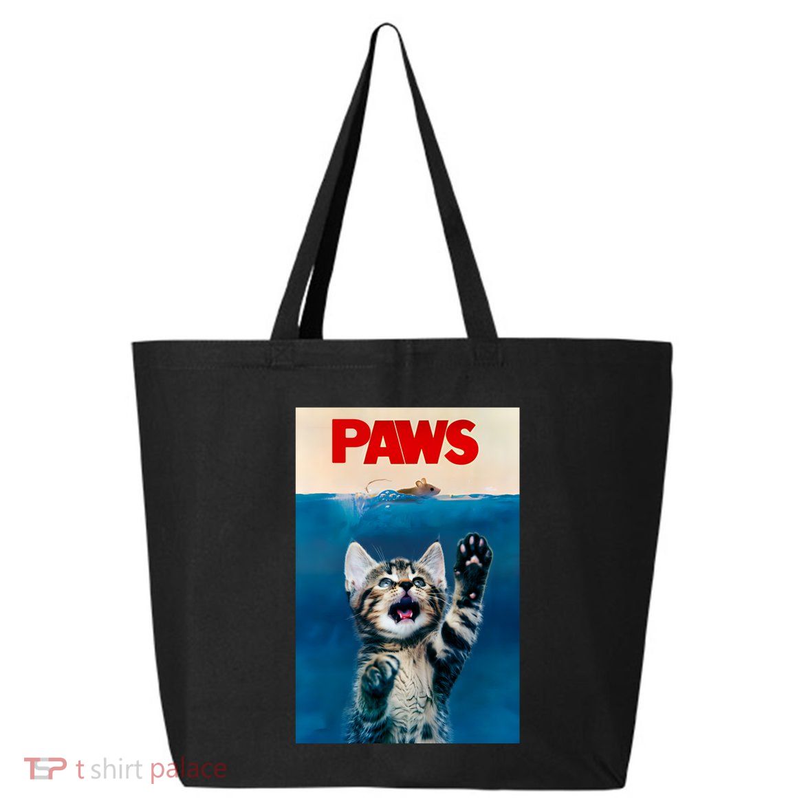 Paws Funny Cat Parody Cat Lover Gift Kitten Shark Mouse Meow 25L Jumbo Tote