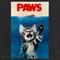 Paws Funny Cat Parody Cat Lover Gift Kitten Shark Mouse Meow 25L Jumbo Tote