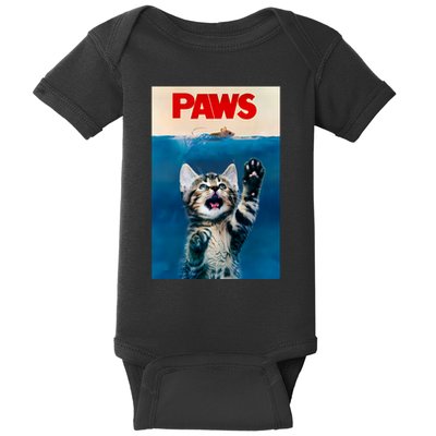 Paws Funny Cat Parody Cat Lover Gift Kitten Shark Mouse Meow Baby Bodysuit