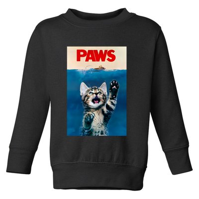 Paws Funny Cat Parody Cat Lover Gift Kitten Shark Mouse Meow Toddler Sweatshirt