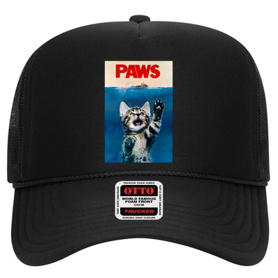 Paws Funny Cat Parody Cat Lover Gift Kitten Shark Mouse Meow Trucker Hat
