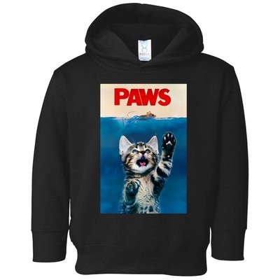 Paws Funny Cat Parody Cat Lover Gift Kitten Shark Mouse Meow Toddler Hoodie