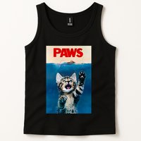 Paws Funny Cat Parody Cat Lover Gift Kitten Shark Mouse Meow Tank Top