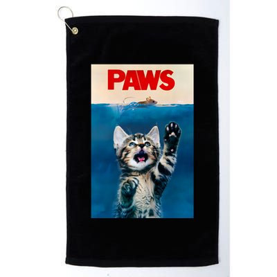 Paws Funny Cat Parody Cat Lover Gift Kitten Shark Mouse Meow Golf Towel