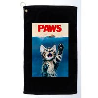 Paws Funny Cat Parody Cat Lover Gift Kitten Shark Mouse Meow Golf Towel