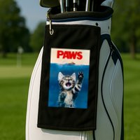 Paws Funny Cat Parody Cat Lover Gift Kitten Shark Mouse Meow Golf Towel