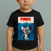 Paws Funny Cat Parody Cat Lover Gift Kitten Shark Mouse Meow Toddler T-Shirt