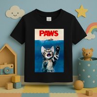 Paws Funny Cat Parody Cat Lover Gift Kitten Shark Mouse Meow Toddler T-Shirt