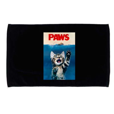 Paws Funny Cat Parody Cat Lover Gift Kitten Shark Mouse Meow Microfiber Hand Towel