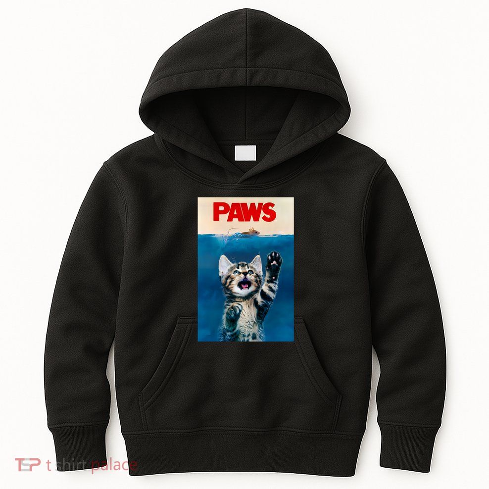 Paws Funny Cat Parody Cat Lover Gift Kitten Shark Mouse Meow Kids Hoodie