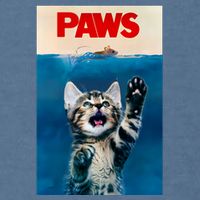Paws Funny Cat Parody Cat Lover Gift Kitten Shark Mouse Meow Garment-Dyed Sweatshirt