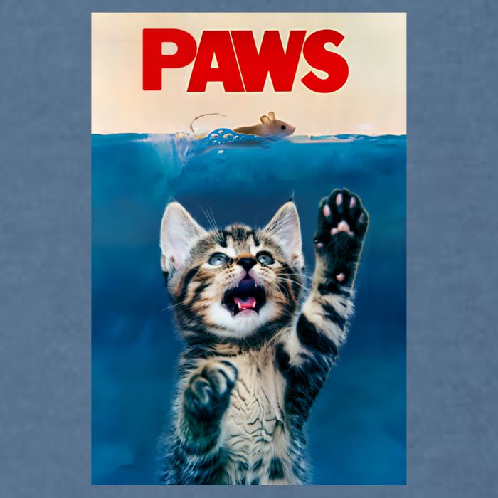 Paws Funny Cat Parody Cat Lover Gift Kitten Shark Mouse Meow Garment-Dyed Sweatshirt