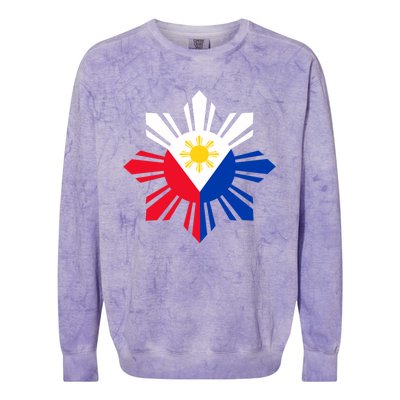 Philippine Flag Cool Gift Pinoy Flag Filipino Funny Gift Pinoy Sun Colorblast Crewneck Sweatshirt