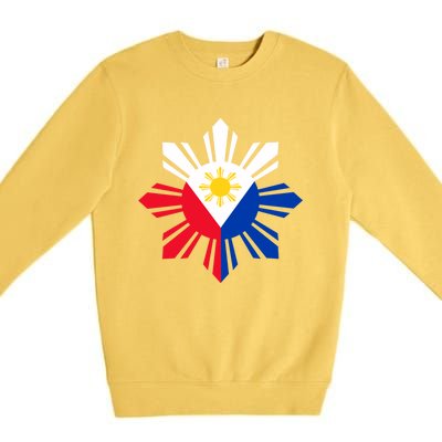 Philippine Flag Cool Gift Pinoy Flag Filipino Funny Gift Pinoy Sun Premium Crewneck Sweatshirt